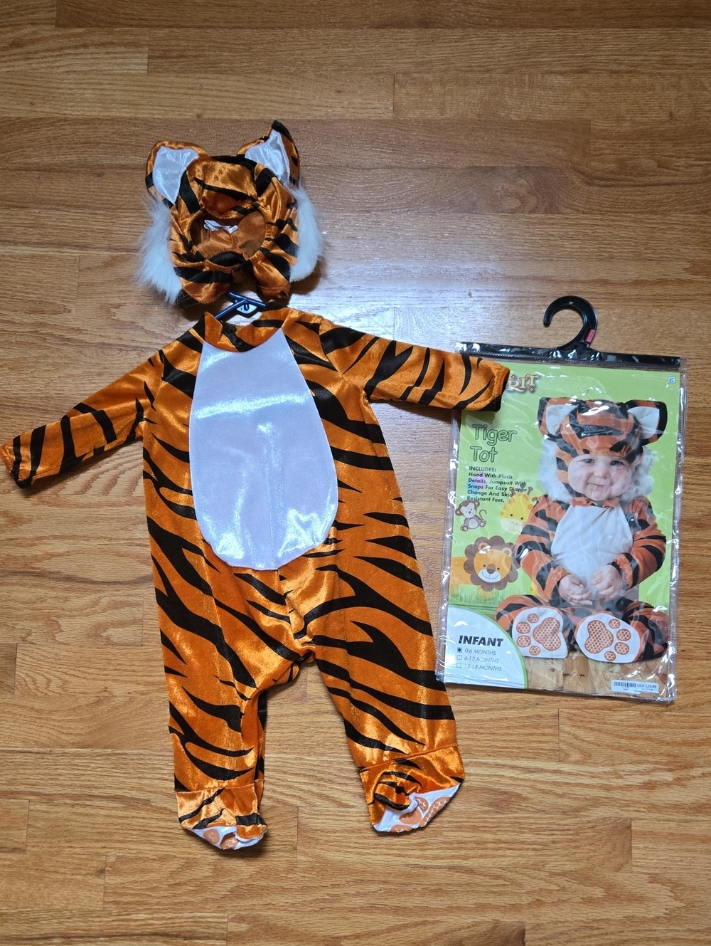 Spirit Orange and Black Tiger Infant Costume with Hood